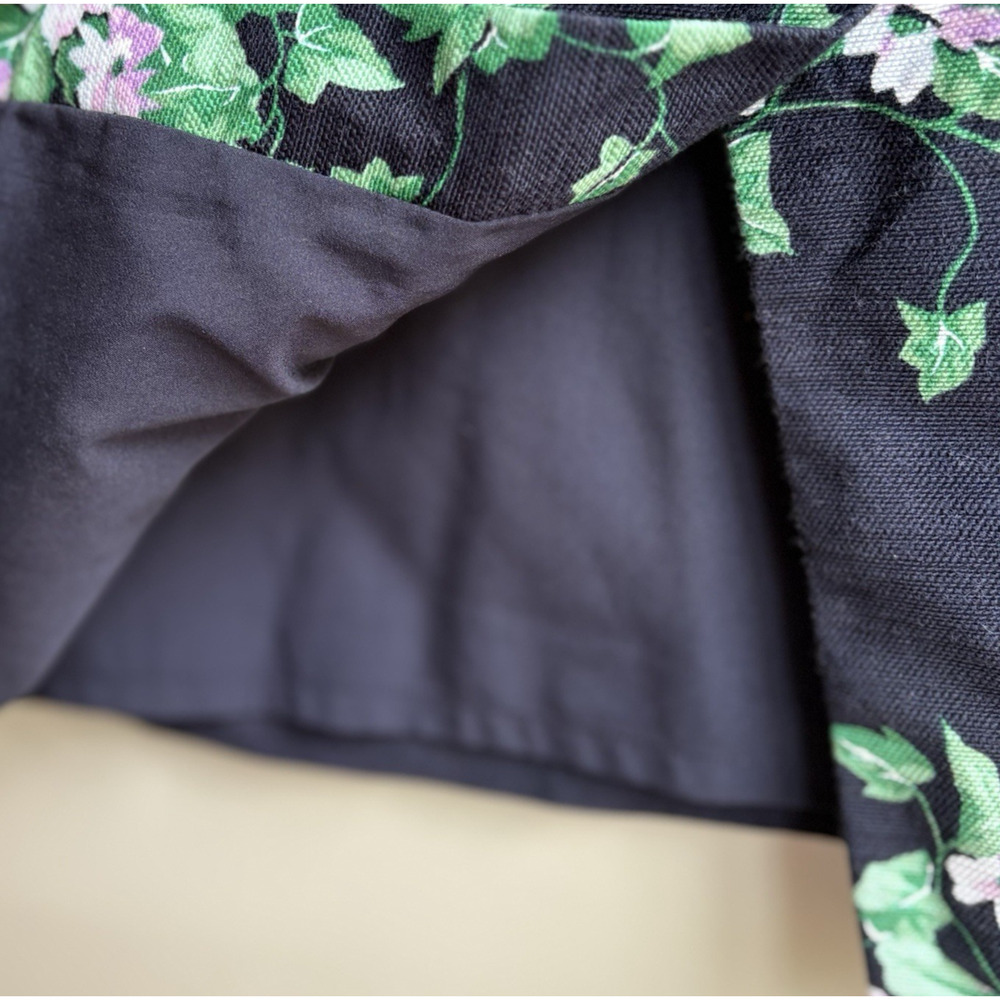 TALBOTS Floral Pencil Skirt Navy Purple Office Career Cottagecore Modest Size 10 - Picture 6 of 11
